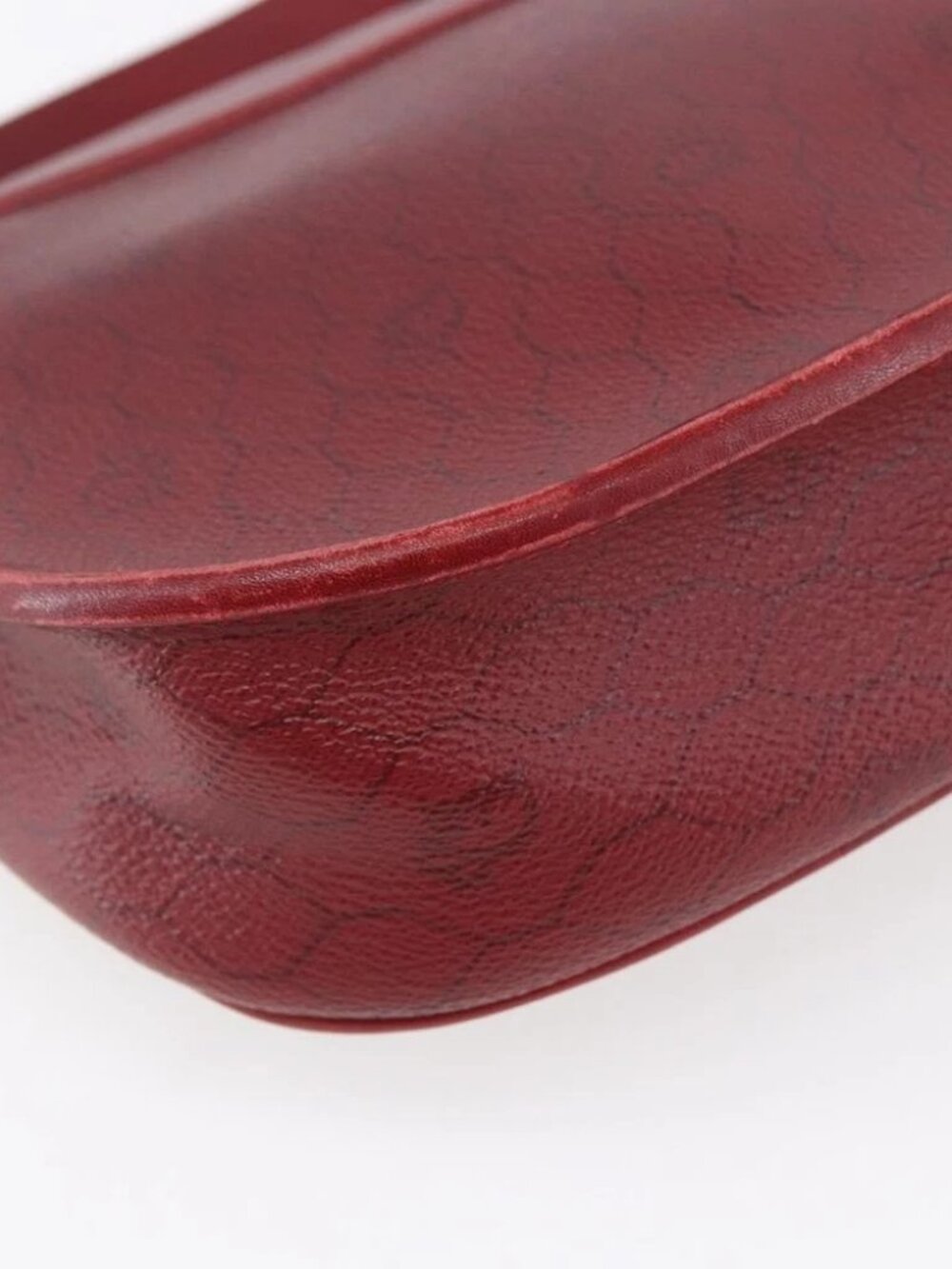 Christian Dior Honeycomb Canvas Shoulder Bag PVC Red Gold Auth - Picture 10 of 15